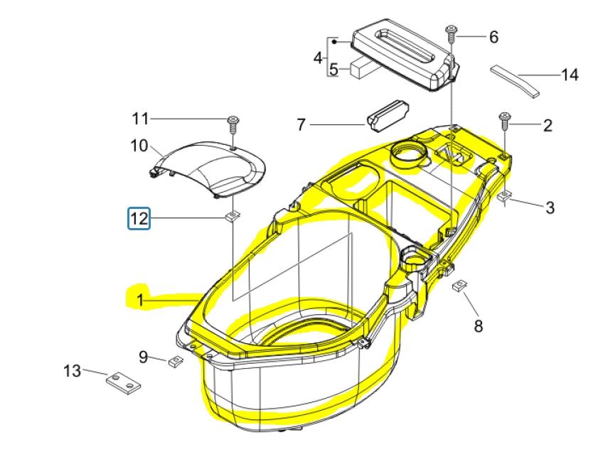 2 x Helmbak t.b.v. Piaggio zip 623198, Niet ingevuld, Piaggio, Niet ingevuld, Nieuw