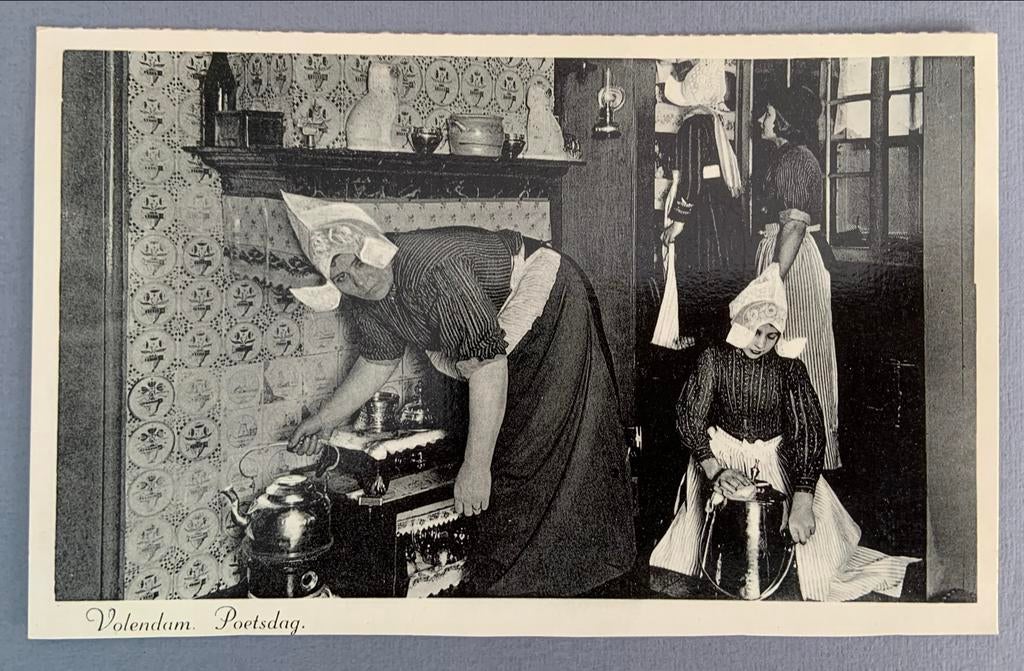 Volendam. Poetsdag., Ophalen of Verzenden, Voor 1920, Ongelopen, Noord-Holland