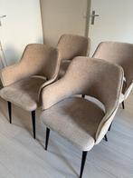 KARWEI eetkamerstoelen Puck beige stof met armleuning, Huis en Inrichting, Stoelen, Ophalen, Gebruikt, Overige kleuren, Vier