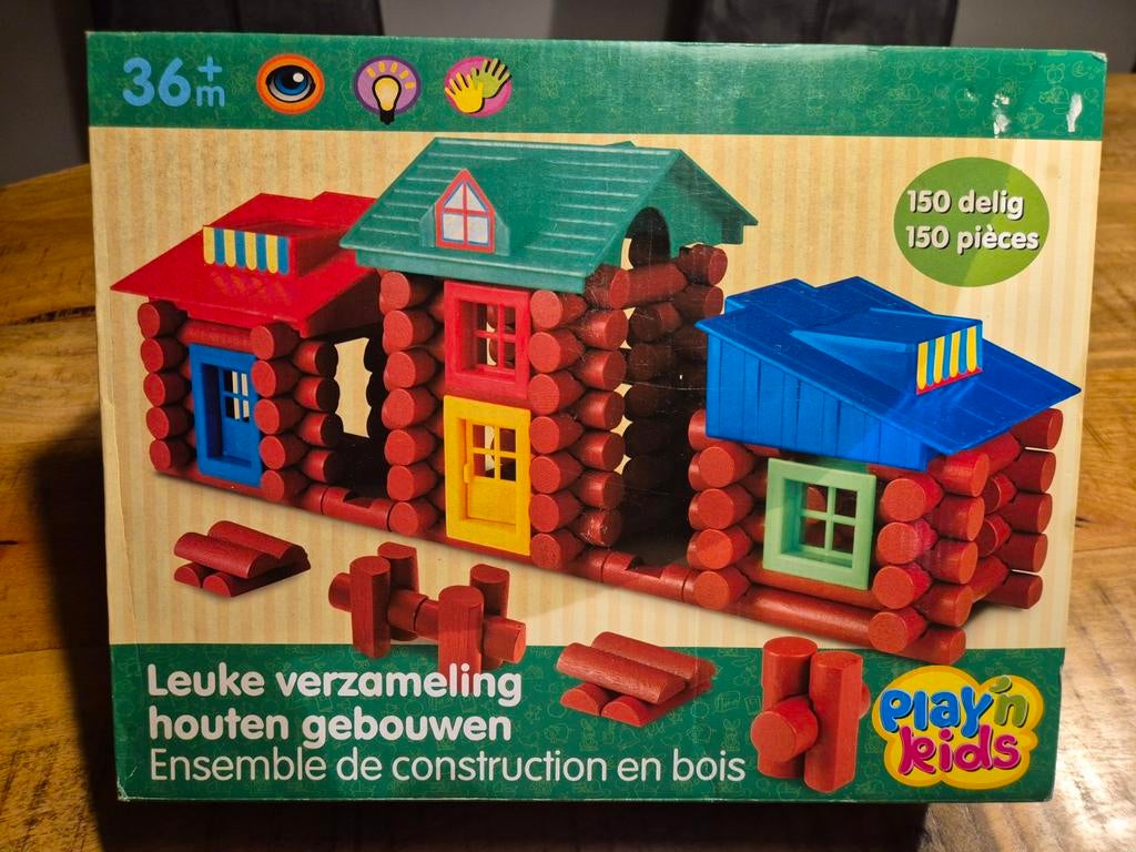 NIEUW 150-delige houten bouwset Play 'n Kids First Learning, Ophalen, Nieuw, Overige merken