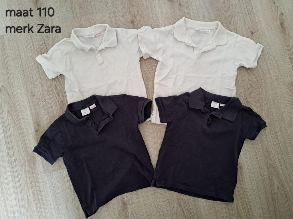 Zara Polo Shirts Maat 110 - Set van 4 (2 Wit, 2 Zwart), Kinderen en Baby's, Kinderkleding | Maat 110, Jongen of Meisje, Ophalen of Verzenden
