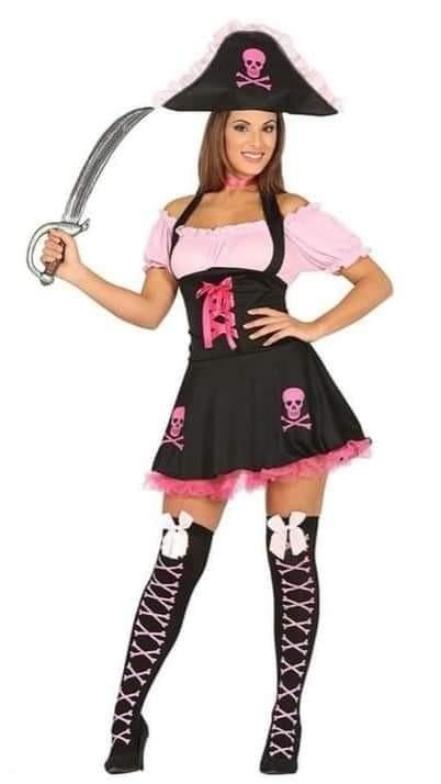 Piraten jurk maat 42/44 z.g.a.n. foute party, Kleding | Dames, Ophalen of Verzenden, Zo goed als nieuw, Maat 42/44 (L), Carnaval