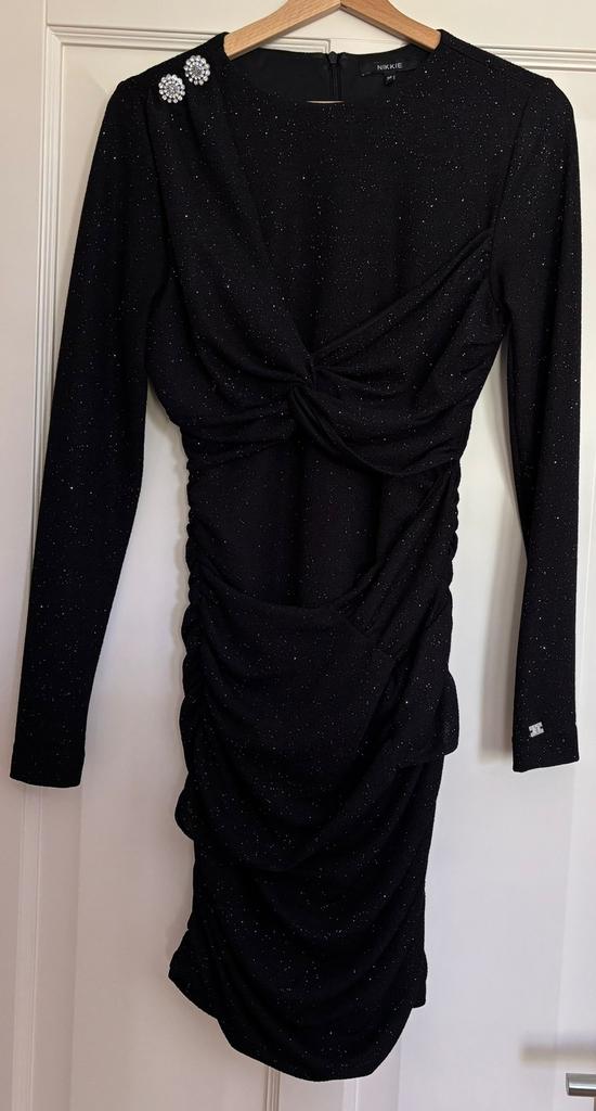 Nikkie Franka Dress glitterblack maat S, Zwart, Nieuw, Ophalen of Verzenden, Maat 36 (S)