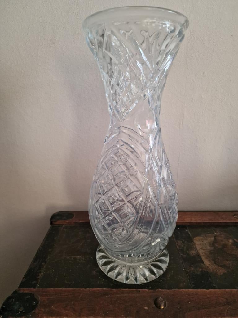 Hoge glazen Vaas - vloer vaas, Huis en Inrichting, Woonaccessoires | Vazen, Overige kleuren, Ophalen of Verzenden, Minder dan 50 cm