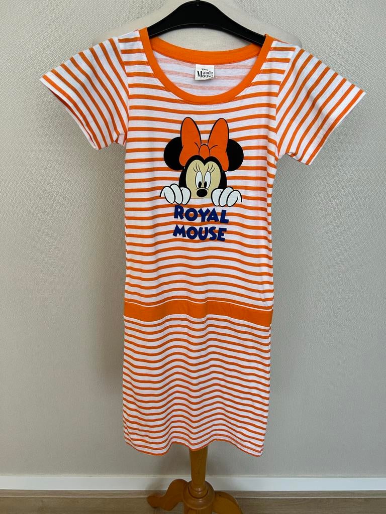 Jurk oranje Minnie Mouse maat 140/146, Kinderen en Baby's, Kinderkleding | Maat 140, Ophalen, Zo goed als nieuw, Meisje, Jurk of Rok