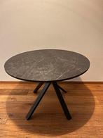 Ronde eettafel IKEA Mariedamm - Zwart marmerlook, 100 tot 150 cm, Rond, Ophalen of Verzenden, Zo goed als nieuw