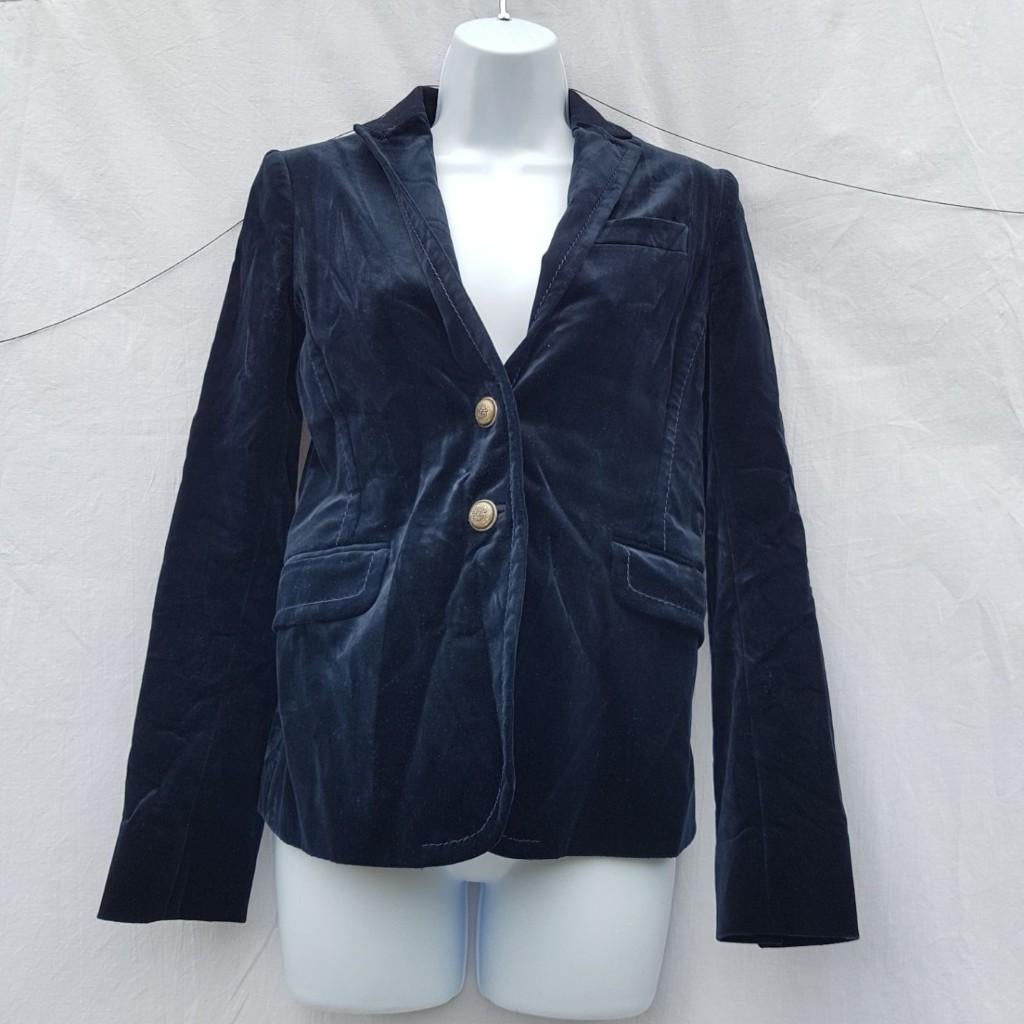 Prachtig donkerblauw fluwelen jasje mt 38 merk Massimo Dutti, Kleding | Dames, Maat 38/40 (M), Blauw, ., Ophalen of Verzenden