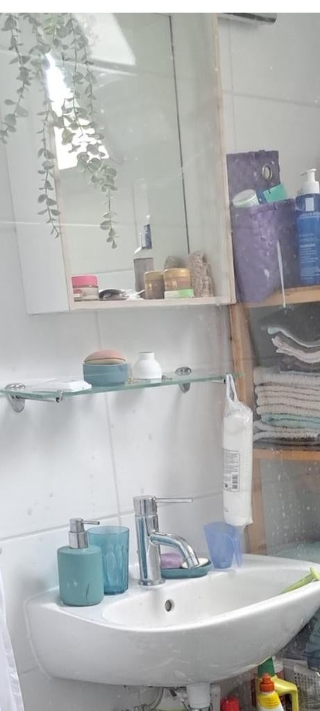 Glazen planchet met chromen houders, Ophalen of Verzenden, Gebruikt, Overige kleuren, Overige typen