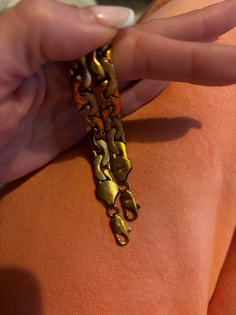 Prachtige 18 karaat vergulde sieraden, Sieraden, Tassen en Uiterlijk, Armbanden, Zo goed als nieuw, Overige materialen, Goud, Ophalen of Verzenden