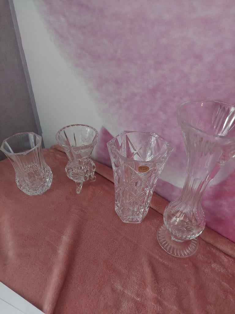 Diverse kristallen vaasjes, Antiek en Kunst, Ophalen