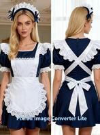 J46 sissyjurk, french maid, dienstmeisje, maat 2XL, Zwart, Maat 46/48 (XL) of groter, Nieuw, Ophalen of Verzenden