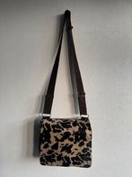 Vintage Y2K bruine koeienprint echt leren schouder tas, Bruin, Vintage, Vintage, Ophalen of Verzenden