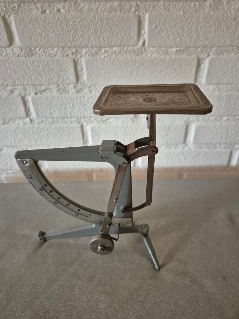 Metalen industriële pendule-brievenweger, Antiek en Kunst, Ophalen