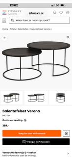 2-delige salon tafel set, Ophalen, Gebruikt, Rond, 50 tot 100 cm