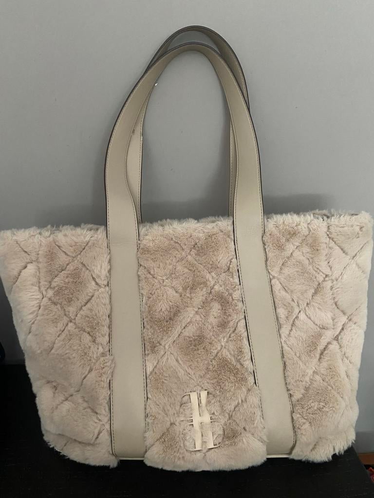 Laurent David shopper tas, Ophalen of Verzenden, Zo goed als nieuw, Beige, Shopper