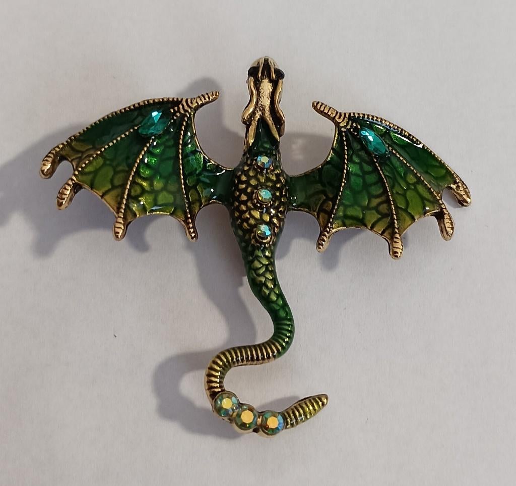 Draak broche, Sieraden, Tassen en Uiterlijk, Broches, Overige materialen, 4 tot 7 cm, Overige kleuren, Nieuw