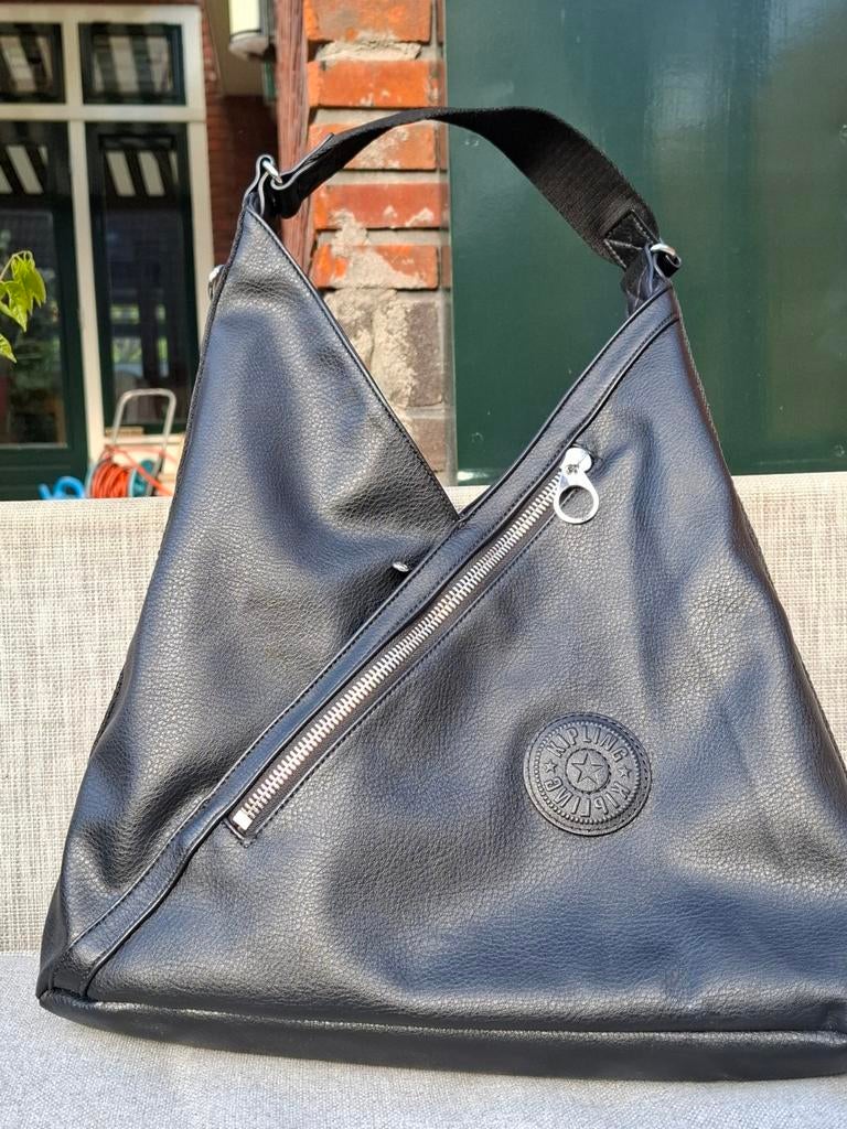 Zwarte leren schoudertas van Kipling, Kipling, Zwart, Nieuw, Ophalen of Verzenden