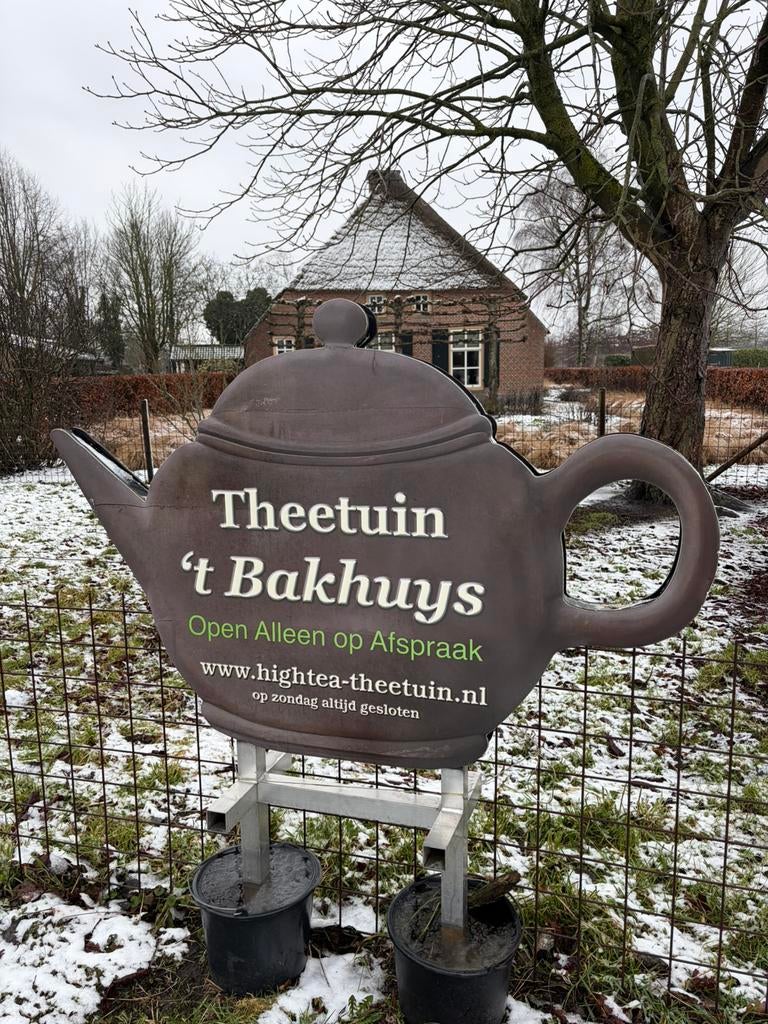 Reclame bord Theepot, Ophalen, Gebruikt, Reclamebord
