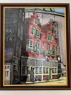 Olieverf schilderij, Amsterdams stadsgezicht, Antiek en Kunst, Ophalen of Verzenden