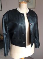 Jasje van leer, kleur zwart vintage, Verzenden, Zwart, Maat 42/44 (L), Zo goed als nieuw