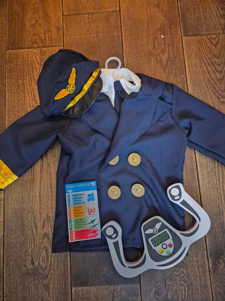 Leuke pilotenpak verkleedkleding met accessoires, Kinderen en Baby's, Carnavalskleding en Verkleedspullen, Jongen of Meisje, Nieuw