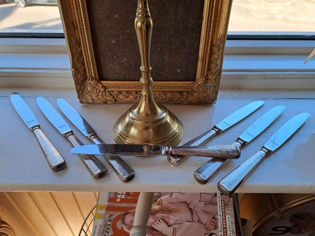 Amefa Haags Lofje diner en voorgerecht messen, Antiek en Kunst, Antiek | Bestek, Ophalen of Verzenden