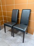 Twee keukenstoelen, Huis en Inrichting, Ophalen, Gebruikt, Zwart, Twee