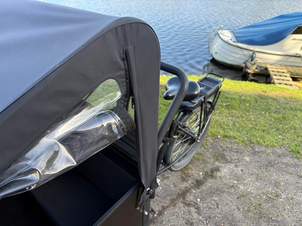 Vogue Troy - Elektrische Bakfiets - Mat Zwart - Als Nieuw, Fietsen en Brommers, Fietsen | Bakfietsen, 4 kinderen of meer, Nieuw