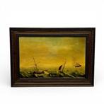 Yske de Jongh (19e eeuw) Hollandse schepen op woeste zee, Ophalen of Verzenden