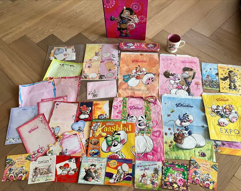 Grote Diddl verzameling: Multomap, mok, tasjes, kaarten, Verzamelen, Diddl, Ophalen of Verzenden, Diddl, Gebruikt, Overige typen