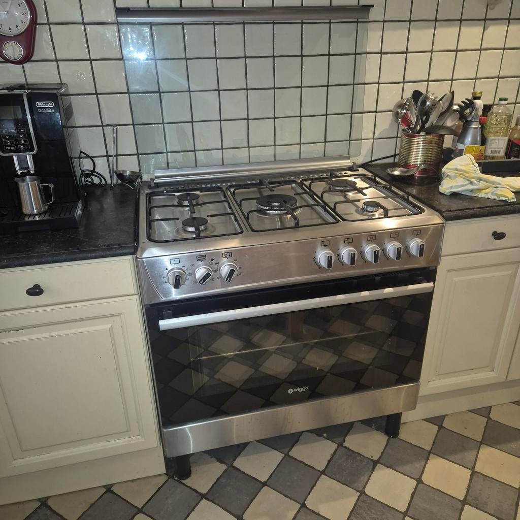 Wiggo gasfornuis WO-905R (XX) serie 5 uit 2021, Ophalen, Gebruikt, 60 cm of meer, Gas