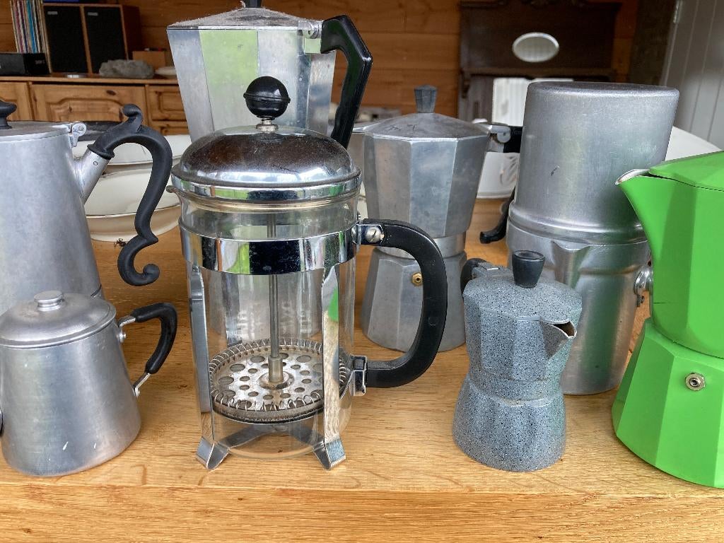 Vintage Italiaans aluminium koffiezet Mokka espresso, Ophalen of Verzenden, Gebruikt, Koffiemachine