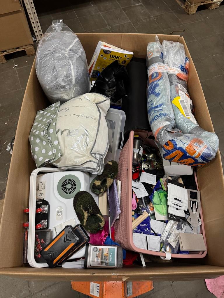 Palletbox met diverse goederen uit restpartij, Diversen, Rommelmarktspullen, Nieuw, Ophalen