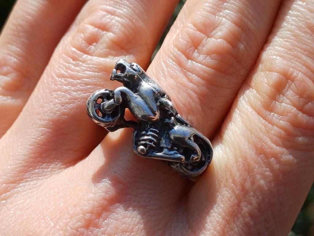 Vanoli - 925 zilver biker ring motor bike panter maat, Vanoli, 20 of groter, Amsterdam, Heer