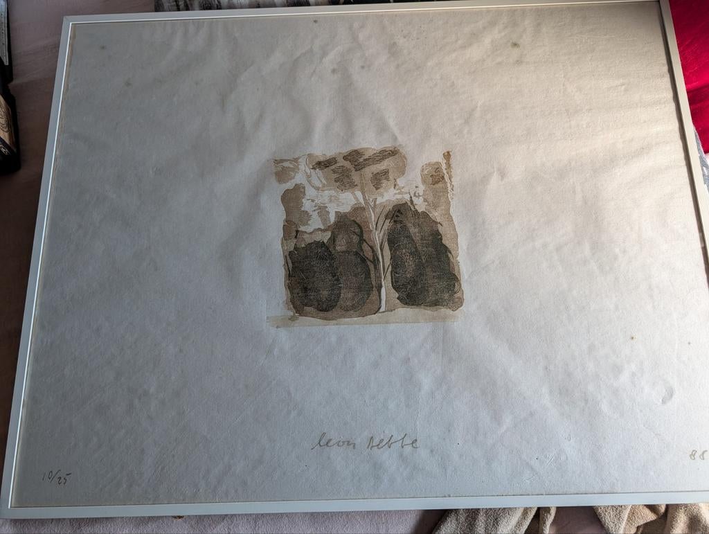 Houtsnede Leon M. Tebbe - Zonder Titel Bruin 10/25, Ophalen