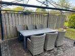 Robuust en kwalitatief Wicker tuinset met 6 stoelen, Ophalen, Gebruikt, Eettafel, 6 zitplaatsen