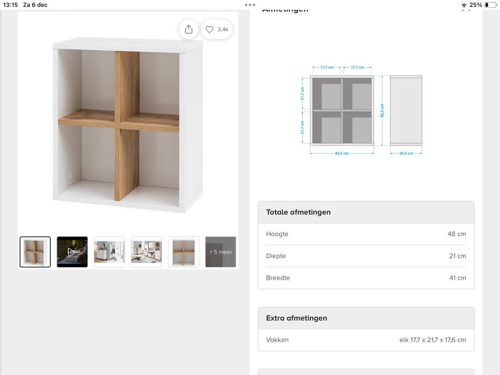 Kastje, Huis en Inrichting, Kasten | Wandmeubels, Ophalen, Nieuw, Minder dan 150 cm, Minder dan 100 cm