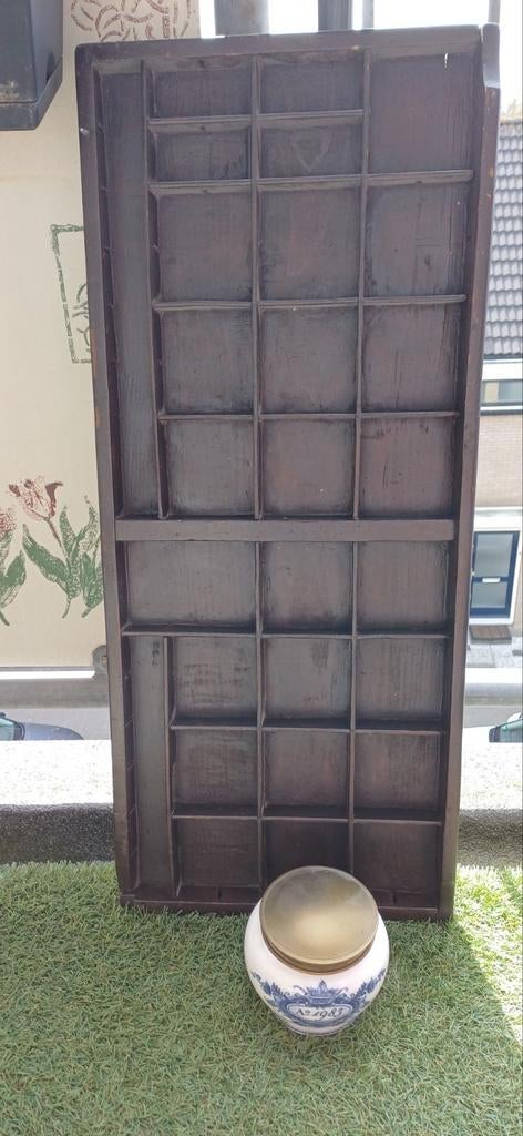 Delftsblauw tabakspot Zenith Gouda en antieke letterbak, Ophalen of Verzenden