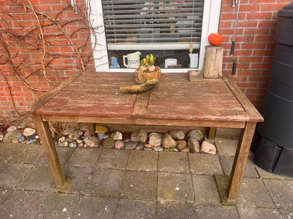 Tuintafel hout, Ophalen, Gebruikt, Rechthoekig, Hout
