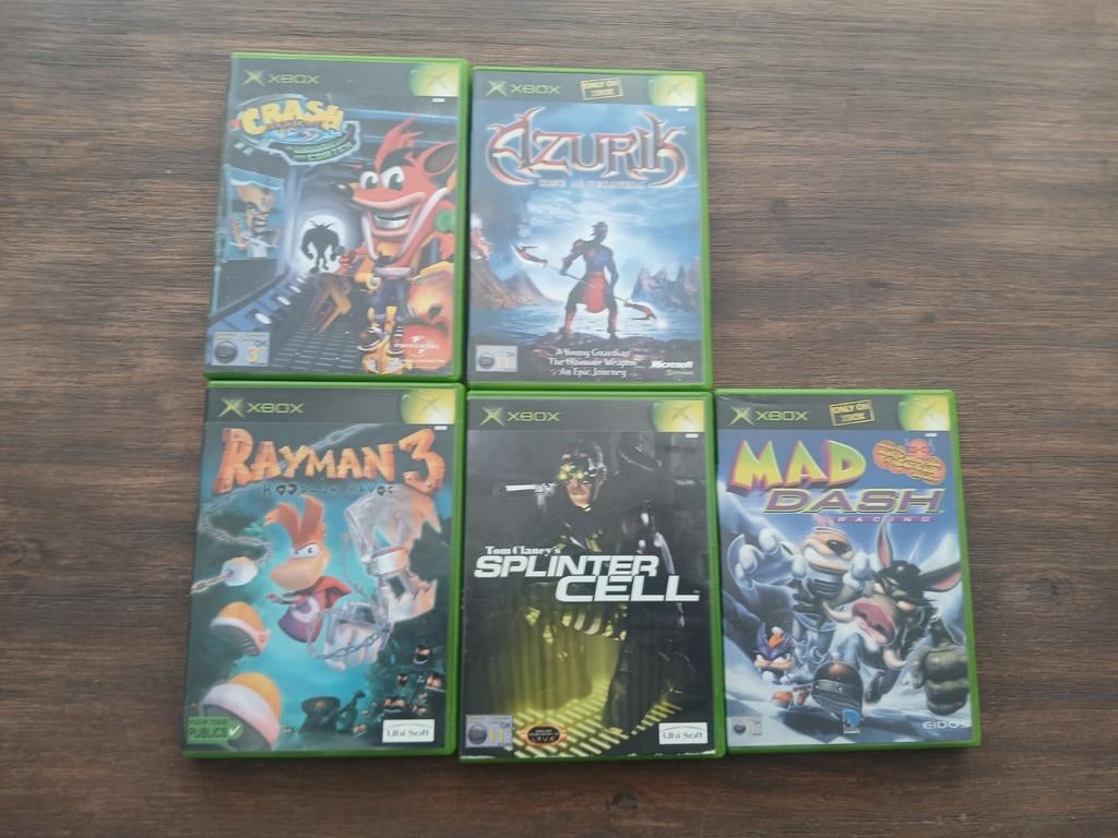 Xbox games: Mad Dash, Splinter Cell, Rayman 3, Azurik, Crash, Avontuur en Actie, Gebruikt, 1 speler, Eén computer