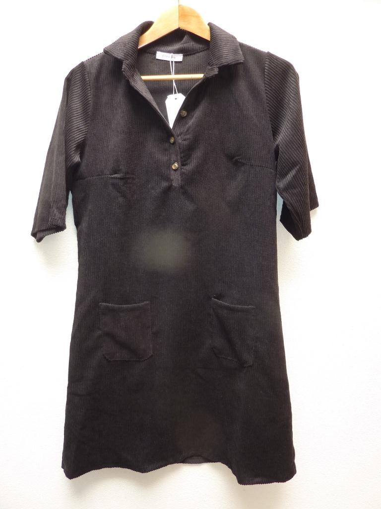 Zwarte rib jurk. Paprika. Nieuw. Maat 40., Zwart, Maat 42/44 (L), Nieuw, Ophalen of Verzenden