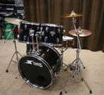 drumstel: shock beginners zwart 22/12/13/16/14sn bekkenset, Muziek en Instrumenten, Gebruikt, Jouwdrumstel@gmail.com, Ophalen