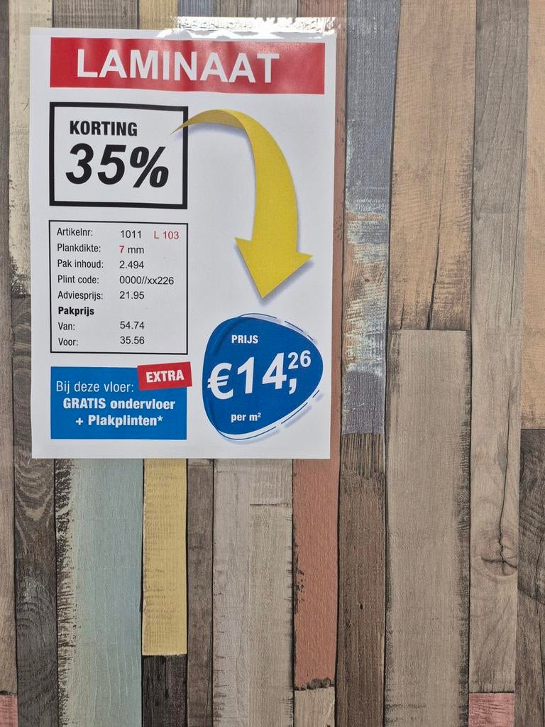 EGGER laminaatvloeren EL1011 Diva's Wood gekleurd  7mm., Ophalen, Overige kleuren, 75 m² of meer, Nieuw