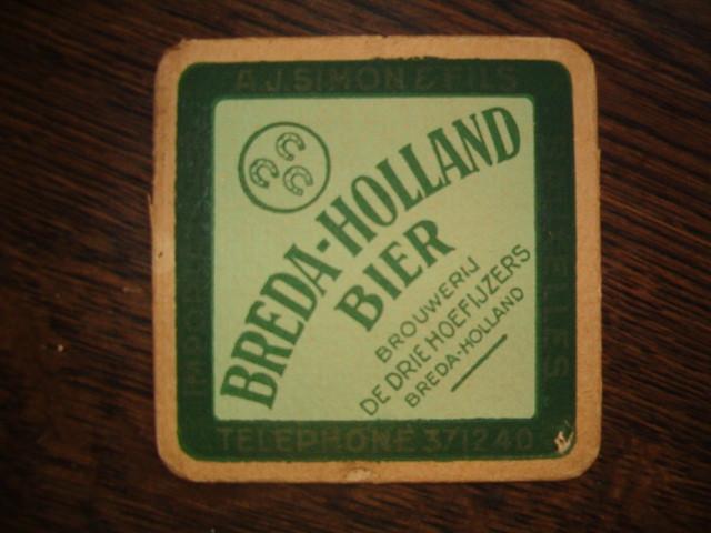 *3Hoefyzers Breda 29 : R/V : Oud : 96 x 96 mm, Ophalen of Verzenden, Gebruikt, Viltje(s), Overige merken