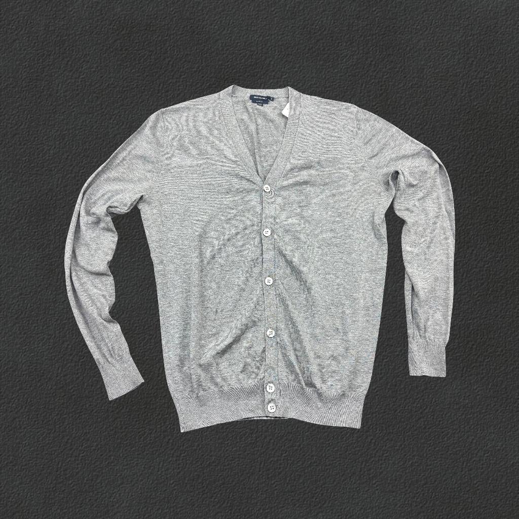 (1184) Grijze Suitsupply Cardigan - Heren M - Zeer Goed, Maat 48/50 (M), Ophalen of Verzenden, Zo goed als nieuw, Grijs