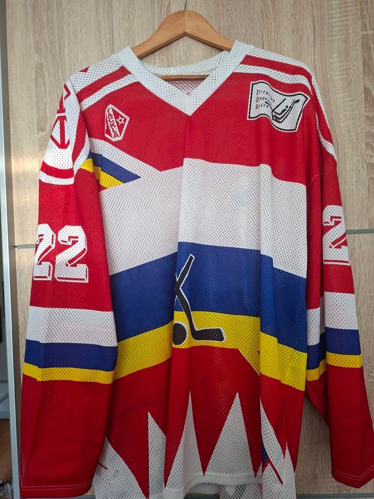 Vintage IJshockey Shirt Geleen - Uniek Collectors Item, Sport en Fitness, IJshockey, Ophalen of Verzenden, Gebruikt, Kleding