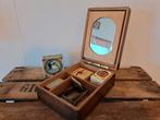 Antieke Scheerkist met Spiegel en Scheerspullen, Antiek en Kunst, Ophalen of Verzenden