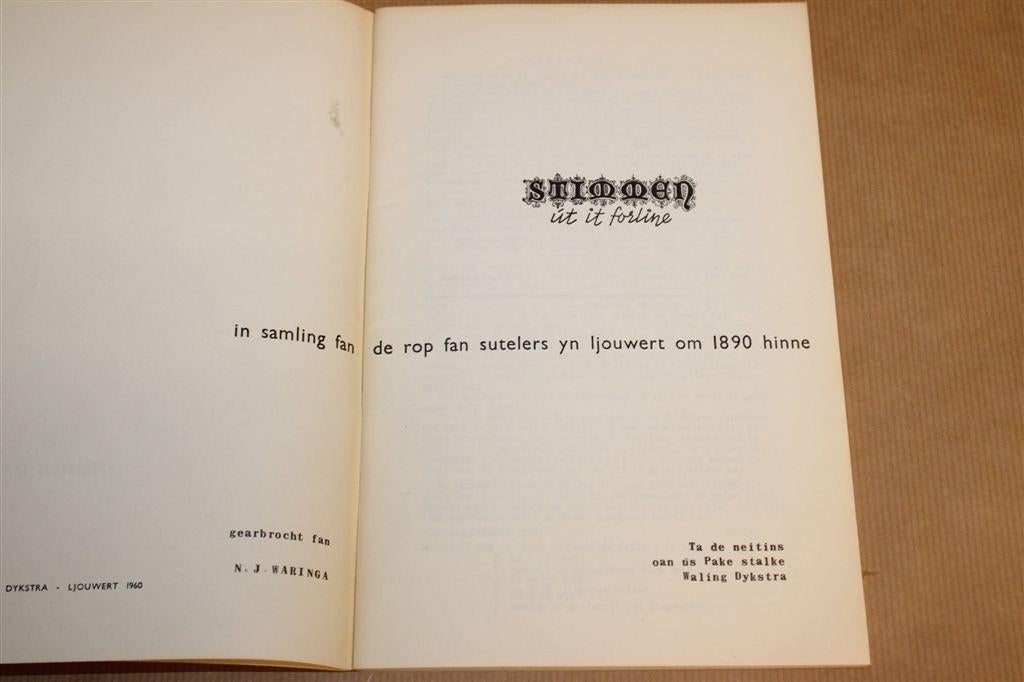 Stimmen út it Forline — Sutelers Ljouwert 1890 1960, Ophalen of Verzenden, Gelezen