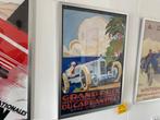 Vintage Autorace Poster 50x70 Ingelijst Canvas Print, Ophalen, Rechthoekig Staand, Nieuw, Canvas of Doek