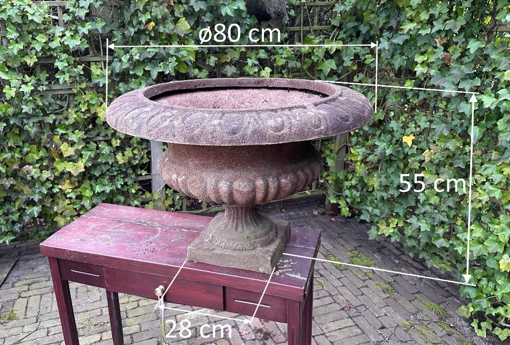 Kunstof Frans tuinvaas (roest kleurig), Tuin en Terras, Tuinvazen, Ophalen, Gebruikt